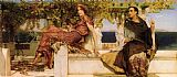 Sir Lawrence Alma-tadema Famous Paintings - The Conversion Of Paula By Saint Jerome